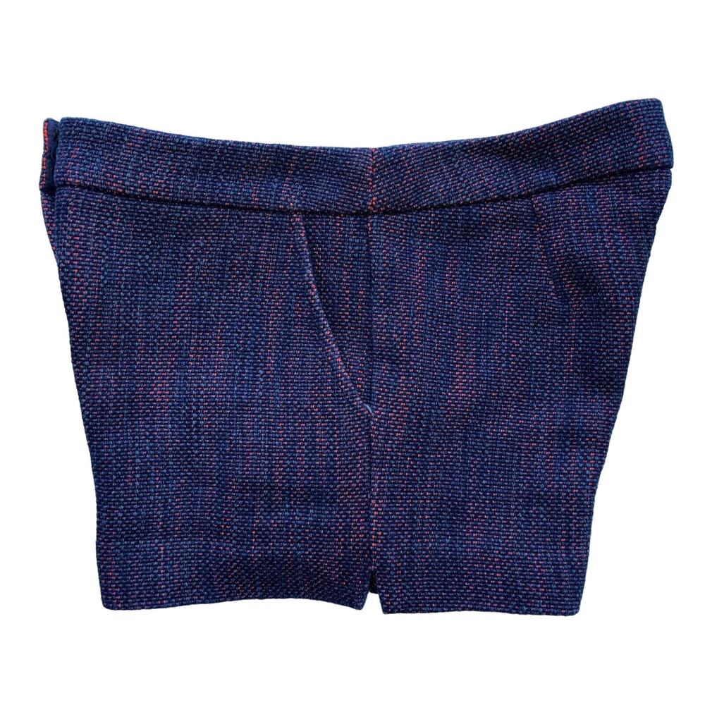 Trina Turk Textured Tweed Shorts Size 2 Navy Magenta Pockets Tailored Chic EUC - Picture 6 of 8